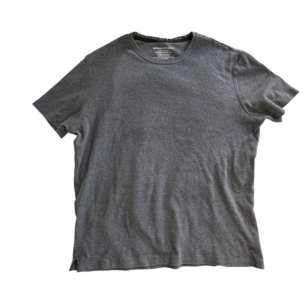 Banana Republic Luxe Touch Tee Mens Short Sleeve Crewneck XL Gray T-Shirt Basics